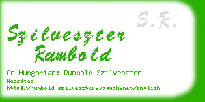 szilveszter rumbold business card